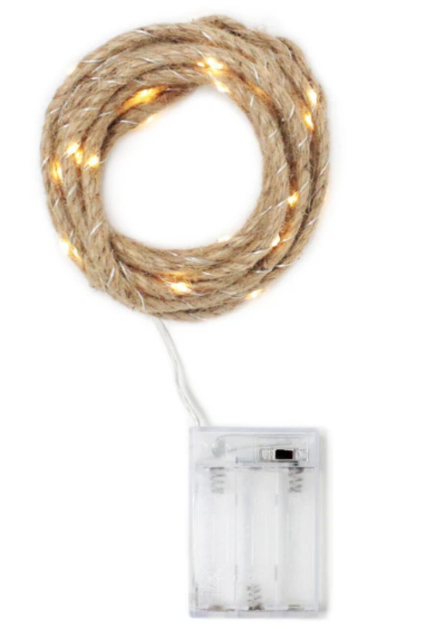 30 LED String Light Woven Rope Battery Operated For Christmas